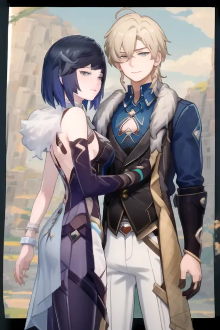 Aventurine x Yelan (Honkai Star Rail x Genshin Impact)