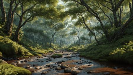 ((masterpiece:1.4,best quality)),
jungle, high trees, creek
high detail, abundant, 8k, high detail, wallpaper,