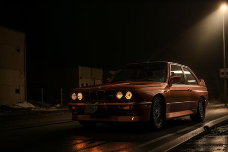 analog gloomy photo of a (red BMW E30 car, <lora:bmwe30:1>), ((speeding in an abandoned city at midnight)), (decayed and dilapidated city monoblocks in the background), (getting shot), (gunfire), ((snowing)), (horror movie), ((nighttime)), (midnight), ruins, dilapidated buildings, High Detail, Sharp focus, (photorealism), realistic, best quality, 8k, award winning, dramatic lighting, epic, cinematic, masterpiece, backlit, contrejour, rim light, ambient fog:1.4, dutch angle, depth of field, motion blur,  volumetric lights,