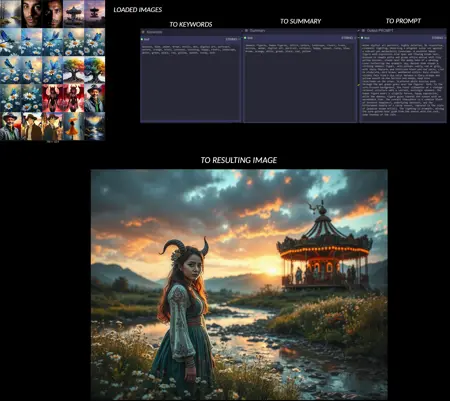 Create random prompts (and images) from batches of images