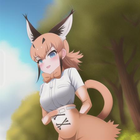 caracal (kemono friends), caracal ears, 1girl