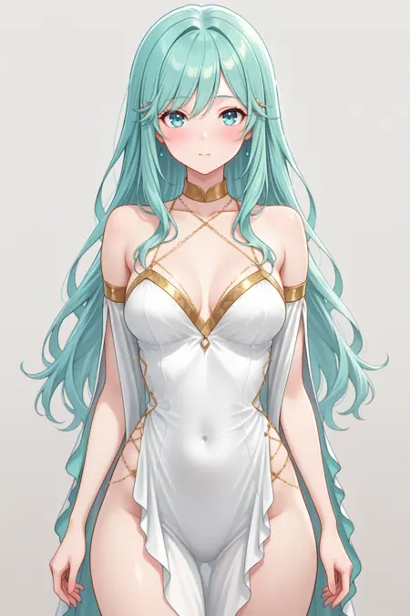 White Dress with Gold Trim | Clothing👗