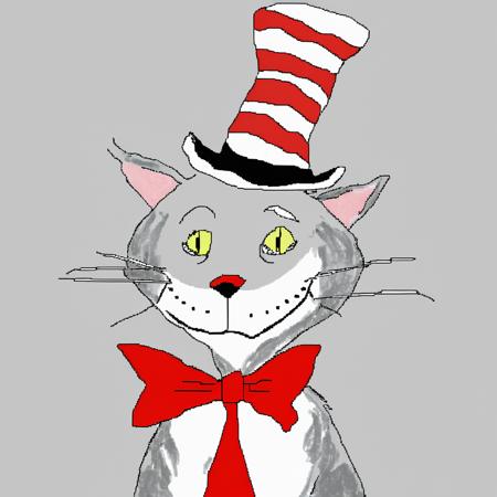 (Cat in the Hat), (mspaint, ms paint drawing), (bad quality, bad artist)