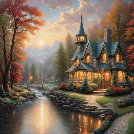 <lora:SS02ImpressionisticPainting_Hap_XL:2>,Thomas Kinkade style, many details, extreme detailed, full of details,