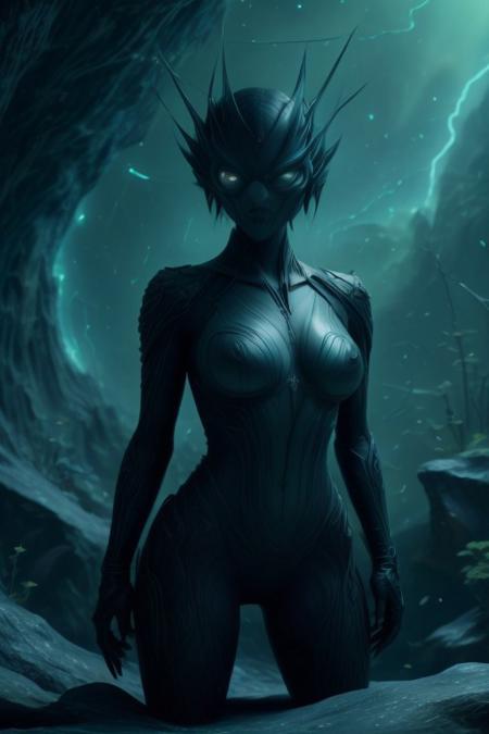 See through clothes, (masterpiece, sharp focus, clean lines:1.2), BREAK (Photo of a cinematic shot of an alien explorer on a bioluminescent alien planet, against a glowing rock formation, their spacesuit reflecting the vibrant colors of the alien flora, rain falling, intricate alien technology visible on their suit, bursts of light from distant lightning storms, high contrast, ethereal atmosphere, ultra-detailed:1.1), BREAK (art by Gainax:1.4), (elaborately detailed attire with extraordinary elements:1.1), big natural breasts, (hyperdetailed:1.1), (intricate details:1.0), (Refined details:1.1), (best quality:1.1), (high resolution:1.2)
