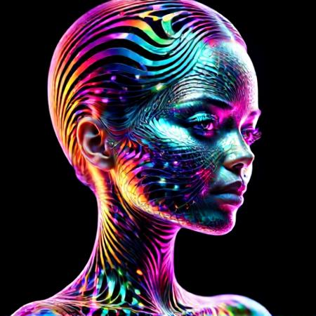 fractangles, <lora:Fractangles_SDXL:0.75> <lora:add-detail-xl:0.8> woman, made out of fractangles, vibrant colors, neon, vivid colors, masterpiece, extremely detailed, exquisite detail, intricate, ultra-realistic, ultra-detailed, bold outlines