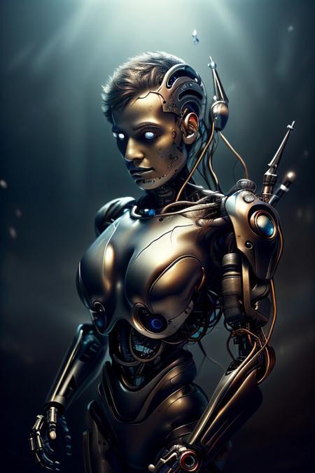 cinematic film still silverpulse, cyborg Vampire, simple background, high quality, artistic, vibrant colors, detailed textures. futuristic sleek/glossy silver and blue glow, vibrant colors, detailed textures., Concept art, cyborg, background, vintage, modern, SilverPulse, <lora:SilverPulseMorphXL:0.8>, excellent composition, artistic, highly detail, holy, sunny, dynamic dramatic beautiful full taking . shallow depth of field, vignette, highly detailed, high budget, bokeh, cinemascope, moody, epic, gorgeous, powerful,
