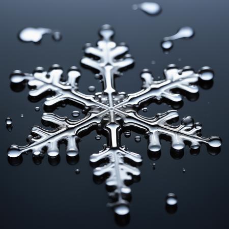 photo, high quality, best quality, masterpiece, 
snowflake, mercury, metallic, reflective, liquid, trails, (melting, dripping:1.3) <lora:Snowflake-000007:0.05>