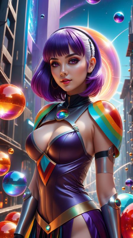 (Highest picture quality), photorealistic, (ultra sharp), 1girl, (ultra-detailed), (Detailed eyes, goddess body:1.0), (lens flare:1.0), (in a futuristic city, dystopian city background:1.3), (cute girl, chubby:1.0), the portrait is centered, (floating colorful flame:1.0), (many colorful spirals:1.0), (floating red soft balls:1.0), realistic, (magic ritual:1.0), (easygoing, pastel:1.2), (colorful:1.0), (beautiful detailed glow:1.0), (leaning to the side:1.2), (smile:1.0), (kawaii girl:1.0), (cute face:1.2), (eyeshadows), (purple hair:1.25), (medium hair:1.0), (from behind:1.3), (dynamic pose:1.1), (asymmetrical hair:1.2), (orange armor:1.0), (casual, casual clothes), (puffy dress), (red eyes:1.4), blunt bangs, ponytail, long white hair, long coat, (pointy ears), (elf:0.5), (alien planet:1.4), (indoors, inside:1.1), witch yellow hat, straw hat, (laying:1.1), (portrait:1.25), (Highest picture quality), (Master's work), (ultra-detailed), (Detailed eye description:1.0), (lens flare:1.0), (Tarot border:1.0), the portrait is centered, (close up:1.0), (nagative space:0.7), (solo), (floating colorful ink:1.0), (many colorful cubes:1.0), (floating white soft balls:1.0), (ice wings:1.0), (mysterious, eerie:1.2), (colorful:1.0), (beautiful detailed glow:1.0), (grim expression:1.0), (lips, eyelashes:1.0), (closed mouth:1.0), (purple hair:1.3), (medium breast:1.2), (from above:1.3), (head tilt:1.0), (dynamic pose:1.1), (asymmetrical hair:1.2), (latex dress, latex clothes:1.1), (plaid skirt), (rainbow eyes:1.4), diagonal bangs, high twintails, drill hair, tie, (floating cape:1.0), (shrine:1.4), (indoors,inside:1.1), (laying:1.1), (dark glass skin:1.3), (upper body:1.25), fang, skin fang, empty eyes, perfect hands, dark atmosphere, detailed ass