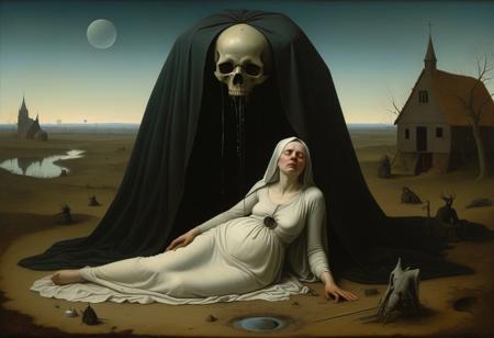 lacrimae et dolor, ira et perditio, futility, abstraction, cosmic sorrow, by Brom, by Stalenhag, by Hieronymus Bosch, surreal