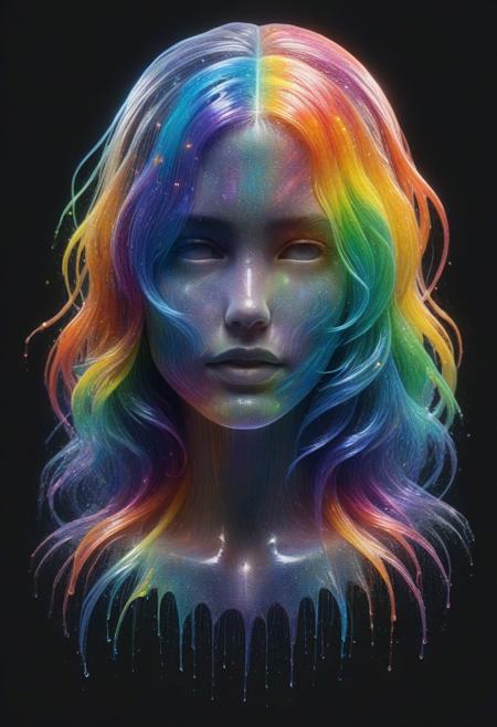 <lora:Cosmic Rainbow V1:0.8>
dripping colors, 
slime hair, rainbow hair, 
liquid matter, ral-czmcrnbw