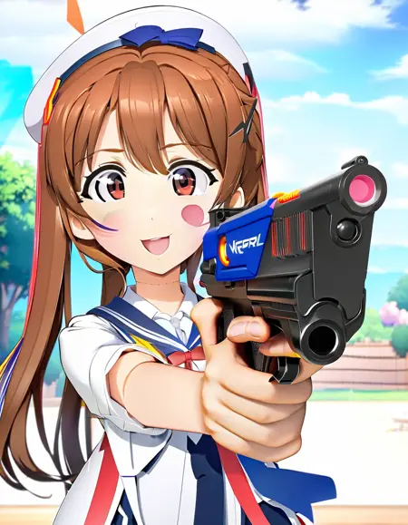 Hand Holding a Gun Meme SDXL