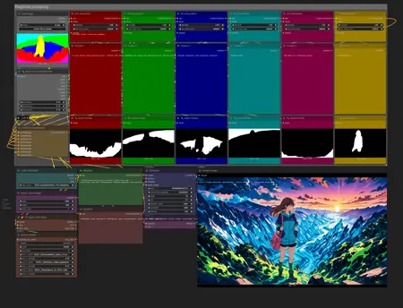 6-Area Regional Prompting from RGBCYM mask