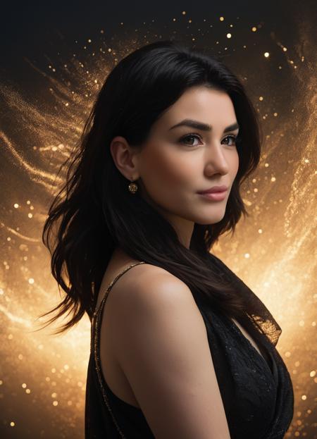 (masterpiece), (best quality), (ultra-detailed), woman 33yo,highly detailed face,detailed brown eyes,detailed iris.detailed natural skin pores, illustration, disheveled hair, detailed eyes, perfect composition, moist skin, intricate details, earrings, by wlop, (Soft Lighting Photography by Mimoza Veliu and Mario Giacomelli:1.2),, NSFW, photorealistic, by Greg Tocchini and Shiro Masamune, close up, underexposure,woman 30yo black hair, Sci-Fi, extremely detailed, glowing lights, beautiful magical sparkles, vibrant whimsical colors,, in the style of nicola samori