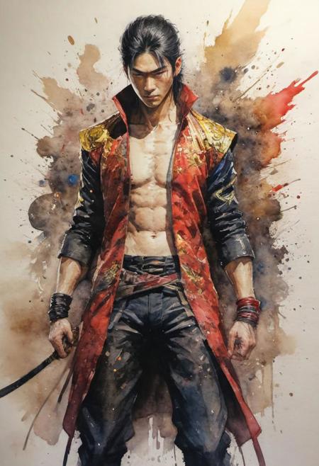 by Shotaro Ishinomori,  (shiny, artstyle-watercolor but extremely beautiful:1.4), (intricate details, masterpiece, best quality:1.4) , in the style of nicola samori, 
long hu men style 2D art, Vibrant, dynamic, arcade, 2D fighting game, highly detailed, reminiscent of long hu men series,, looking at viewer