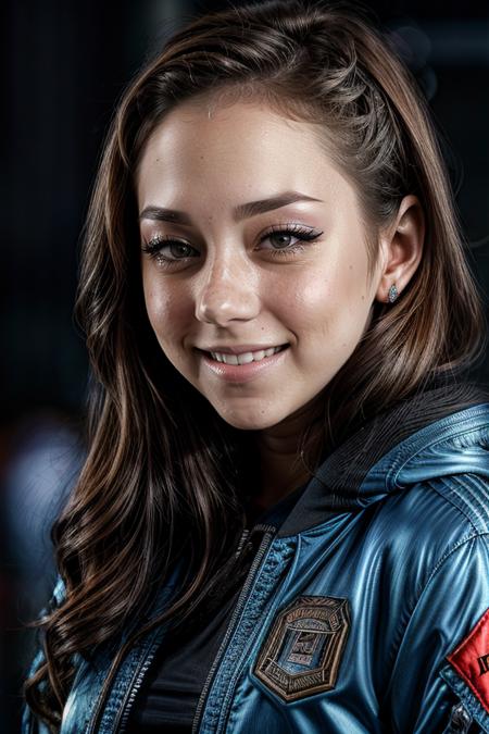 photo of r3mylacroix-130, a woman wearing (bomber jacket:1.1), modelshoot style, (extremely detailed CG unity 8k wallpaper), High (Detail:1.1), Sharp focus, dramatic, soft cinematic light, (looking at viewer), (detailed pupils), cute smile, 24mm, 4k textures, soft cinematic light, adobe lightroom, photolab, elegant, ((((cinematic look)))), soothing tones, insane details, hyperdetailed, low contrast <lora:LowRA:0.3> <lora:more_details:1>