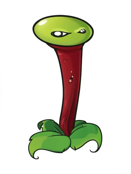 best quality, masterpiece, raw photo, 8k, cartoon, a pitcher plant with leaf with face, pvz, <lora:pvz:0.9>