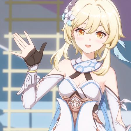 lumine and Paimon: (genshin impact) V1