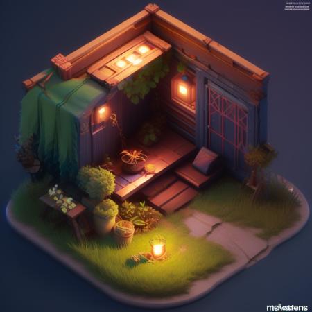 0xisometric, dark green, environmental, green, sunshine