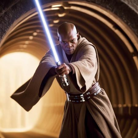 cinematic film still of  <lora:Mace Windu:1.2>
Mace Windu a man in a robe is flying through a tunnel in star wars universe, shallow depth of field, vignette, highly detailed, high budget, bokeh, cinemascope, moody, epic, gorgeous, film grain, grainy