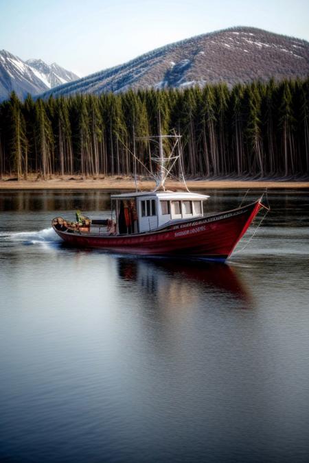 masterpiece, best quality, ultra-detailed, realistic, 8k, RAW photo, distant-view, (fisherman fishing troubles on small boat in the middle of the lake, small fish were flying on the water around the fisherman:1.37), eagle on distant trying to catch the fish, emphasize some little birds flying around, award winning realistic photography, morning, a bit cloudy, scenery photography, perfect shadow, perfect natural lighting, rich colors, perfect composition, perfect colors, flawless complexion photo, perfect intricate detailed, lakes, surreal, lifelike, real life scenery photo, top quality, trending on artstation, meadows, glitter, prettiest landscape, all kinds of flowers, flowers field, pine tree, fantastic, stunning, outstanding, finding nemo, breathtaking beautiful nature photo, out-of-this-world scenery, perfect reflection on water, depth of field, fisherman best day, detailerlora,