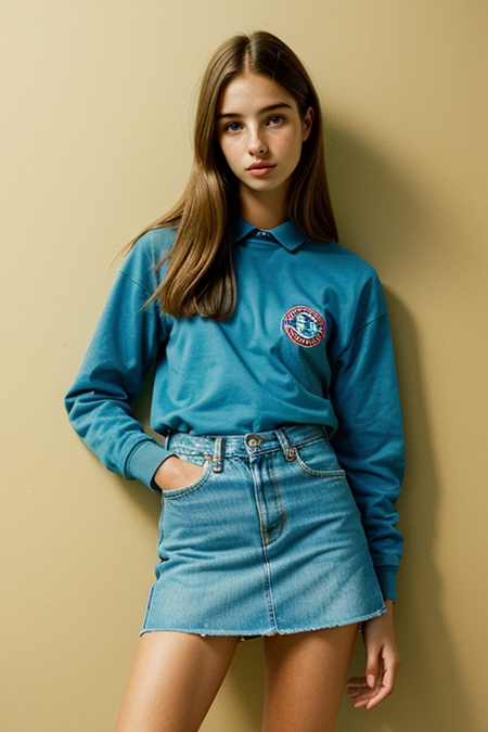 BrooksBaldwin, 1980s high school campus vibe, preppy style, vintage varsity jackets, plaid skirts, pastel polo shirts, stone-washed jeans, locker-lined hallways, retro classroom decor, old-school chalkboards, filmic grain and soft focus, youthful energy, carefree moments, analog nostalgia