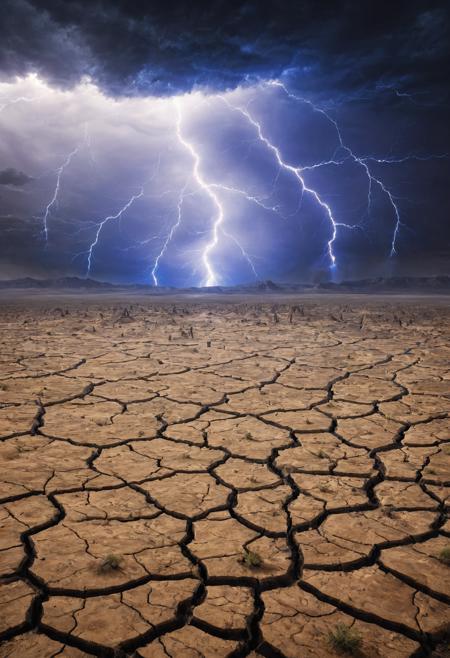 (score_9_up, score_8_up:1.2), storm, blue lightning, shattered plains, desert, <lora:ShatteredPlains_r1:0.6>