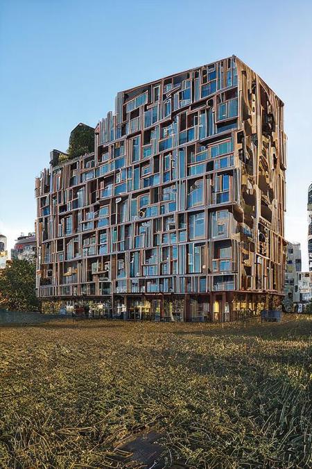 a building, modern architecture, Residential buildings, office buildings, shopping malls, hotels, CircuitBoard,
(intricate details, masterpiece, best quality:1.4), extremely dramatic lighting with deep shadows, wide angle view,
[:marble|granite|lbrick|tile|metal|concrete|glass|foliage_material texture:0.7], 
(real landscape:1.1), (blurred background:1.0), [buildings|trees|Crowd|buildings|trees|Crowd|buildings|trees|Crowd:0.7], (background, more_details:0.3) 
realisticvision-negative-embedding, CircuitBoardAI, void, stacked, Isometric projection