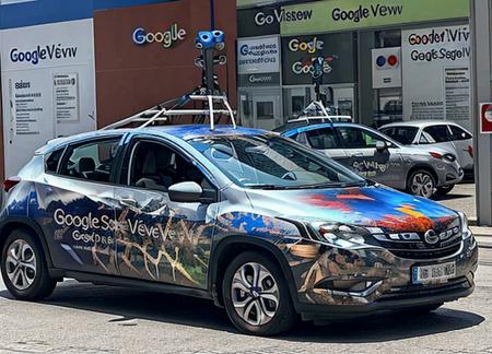 (gsv car), (google streetview car), car spotting, camo car,  high definition, hd, 8k, 4k, absurdres, highres,  <lora:Google_Streetview_Car:1>, urban, city, dense, asia