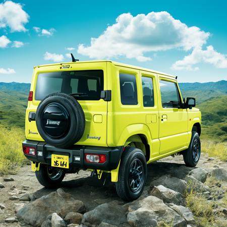 best quality, ultra-detailed, illustration,
JB64, jimny, outdoors, vehicle focus, ground vehicle, motor vehicle, sky, car, cloud, scenery, day, mountain, blue sky
 <lora:JB64_Jimny_SDXL_V2:1>