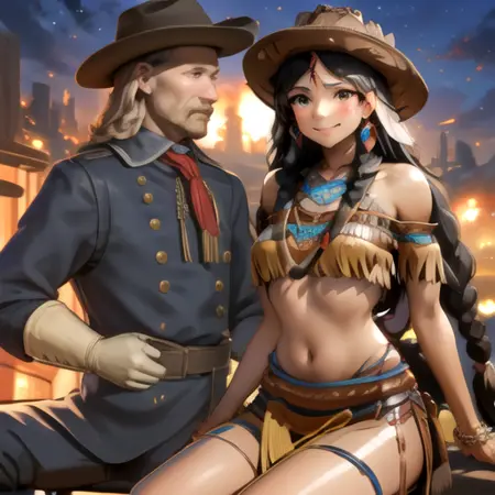 George Custer x Native American (Custer's Revenge)