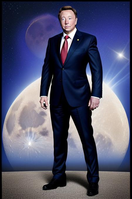 Man in suit full body portrait elon-gate-moon-musk