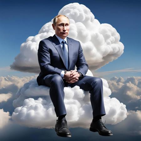 Putin sitting on cloud