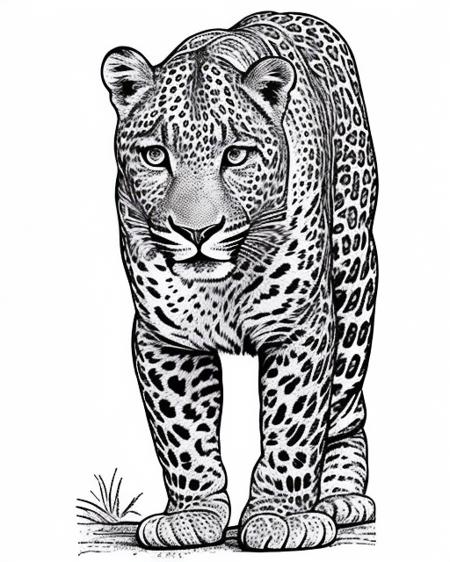 a leopard <lora:GazHedcut:1>