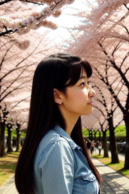 24 year old, japanese clothes, cherry_blossoms, 22 year old, 1gril, from side, highly detailed