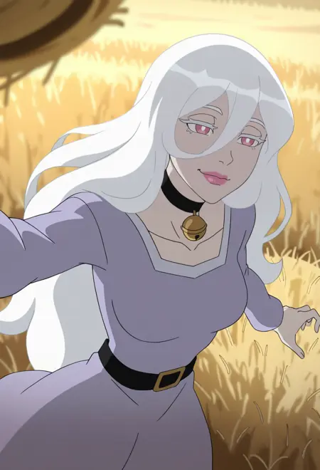 Longer hair between eyes