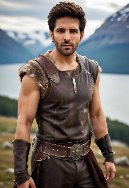 Ultra-detail, (highres:1.1), best quality, (masterpiece:1.3), Karim Benzema a man <lora:kartik-Karim-Benzema:0.8>, a Viking warrior prince wearing fur and leather armor rags rising above a battlefield, scales, handsome 23yo Norway male model, dynamic posture posing, full-body from above, dramatic angle. hairy body, skinny muscled, perfect biceps, great pecs, thin waist, perfect jawline, strong and powerful, sporty, great detail, satisfaction,
