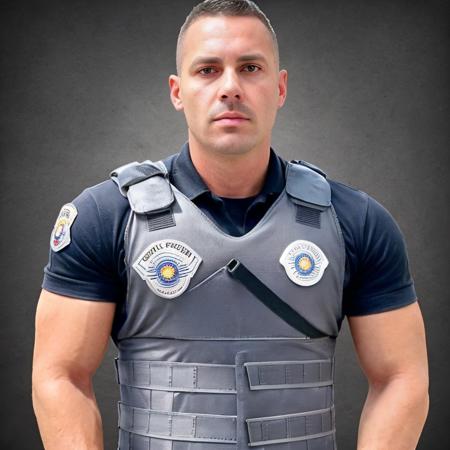 Police Policial Uniform Brazilian in uniform police officer with weapons police belt vehicle cell phone