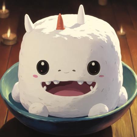 A marshmallow monster,
, StdGBRedmAF, Studio Ghibli, <lora:StdGBRedmAFPashDebiCOMTE:1>