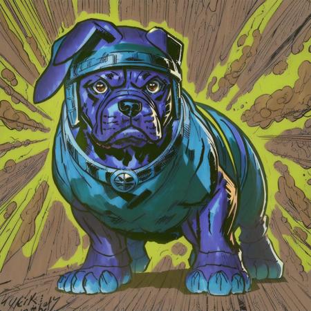 <lora:jackkirby1960s:1> a dog in the style of jackkirby60