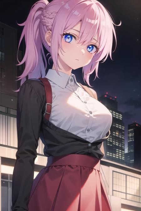 miyakoshikimori, <lyco:miyakoshikimori-lyco-nochekaiser:1>,
miyako shikimori, long hair, blue eyes, hair between eyes, pink hair,
BREAK dress, ponytail, braid, red dress, collar, button, skirt, red skirt,
BREAK looking at viewer,
BREAK outdoors,
BREAK <lyco:GoodHands-beta2:1>, (masterpiece:1.2), best quality, high resolution, unity 8k wallpaper, (illustration:0.8), (beautiful detailed eyes:1.6), extremely detailed face, perfect lighting, extremely detailed CG, (perfect hands, perfect anatomy),