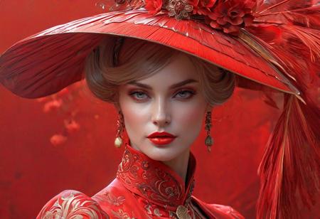 Beautiful Lady in Red
 - fantasy fashion painted by Jon McCoy, Ashley Wood, Emily Balivet, Margaret Olley, intricate, highly detailed, digital painting, artstation, concept art, smooth, sharp focus
