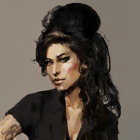 yoshin style, my Winehouse, (((Beautiful woman))), singer, diva, smile, by Yoji Shinkawa