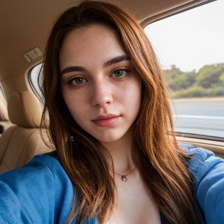 A selfie style photo of the last 25 year old woman from the last day of human kind on earth, extremely detailed