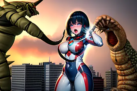 Gudon and Twintail battle scene