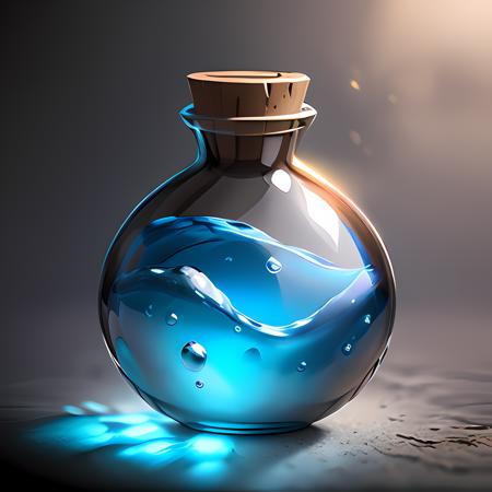 (masterpiece, top quality, best quality, official art, beautiful and aesthetic:1.2),(8k, best quality, masterpiece:1.2),CGgameiconV, no humans, simple background, grey background, still life, gem, shiny, transparent, blue gemstone, bottle, blue, liquid, blttle,<lora:CGgameiconV:1>,