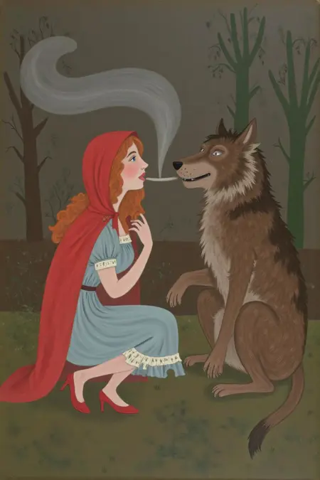 Great Depression Folk Art: Doris Lee Minimalist Abstract Painting Style