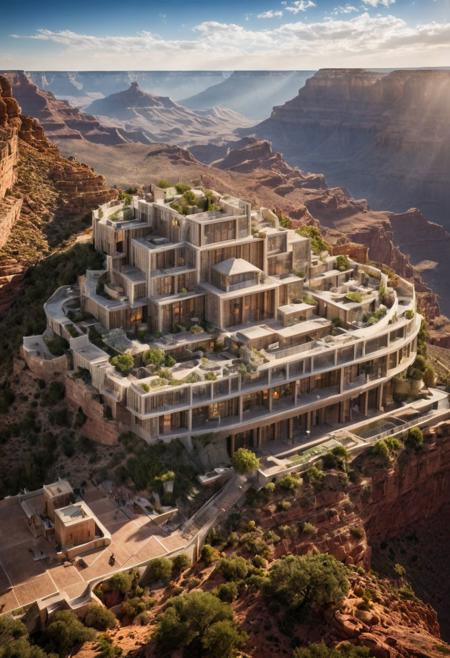 (The colonial city of the future, in the mist-filled Grand Canyon, on an unknown Earth-like planet, 2 moon on sky, Spaceship flight connects colonies:1.3), (Richard Meier:1.2), (Mario Botta:1.3), (avant-garde, future, reality, science fiction, photorealistic), (modern architecture:1.2), 
(Large Files, Ultra Realistic, 8K, 16k, FHD, HD, VFX, Perfect, Photography, composition, Architecture Sales Photography, Architecture Competition, Ultra High Resolution, Cinematography, High Resolution Image:1.1), (dramatic lighting, direct sunlight, ray tracing, clear shadow:1.2),  (real landscape:1.1), (blurred background:1.0), (urban background, more_details) ,
ac_neg1, great lighting, clear, hillscastel, frames
