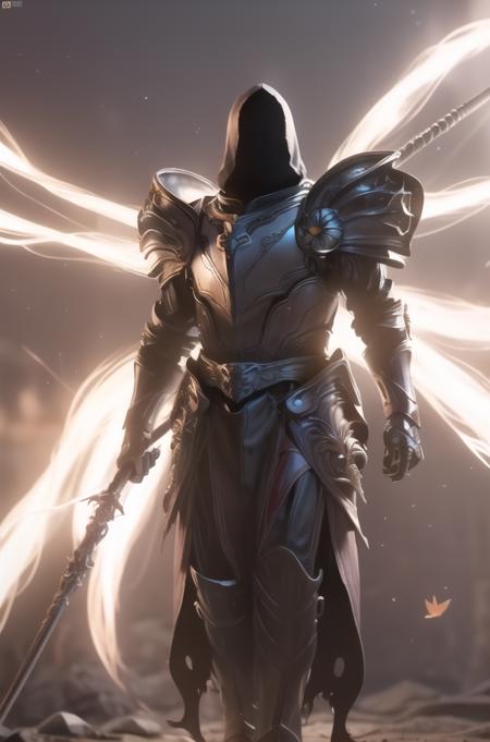 standing in front of a giant flames butterfly in a dark room with a light shining on him and a giant butterfly in the background,gradient_background,
hooded outfit,holding a spear,shoulder armor, armored boots, armor,
<lora:Agent47_hitman-KK77-V1:0.1>,<lora:Inarius_DIABLO4-KK77-V1:0.7>,flaming_sword, flaming_weapon,
1 Man, looking at viewer,(closed mouth:1.0),
NSFW,official art,extremely detailed CG unity 8k wallpaper, perfect lighting,Colorful, Bright_Front_face_Lighting,
(masterpiece:1.0),(best_quality:1.0), ultra high res,4K,ultra-detailed,
photography, 8K, HDR, highres, absurdres:1.2, Kodak portra 400, film grain, blurry background, bokeh:1.2, lens flare, (vibrant_color:1.2)