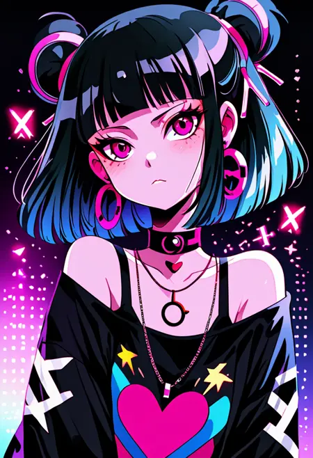 Gothic Neon Retro Style [ZIT & IL & NAI]